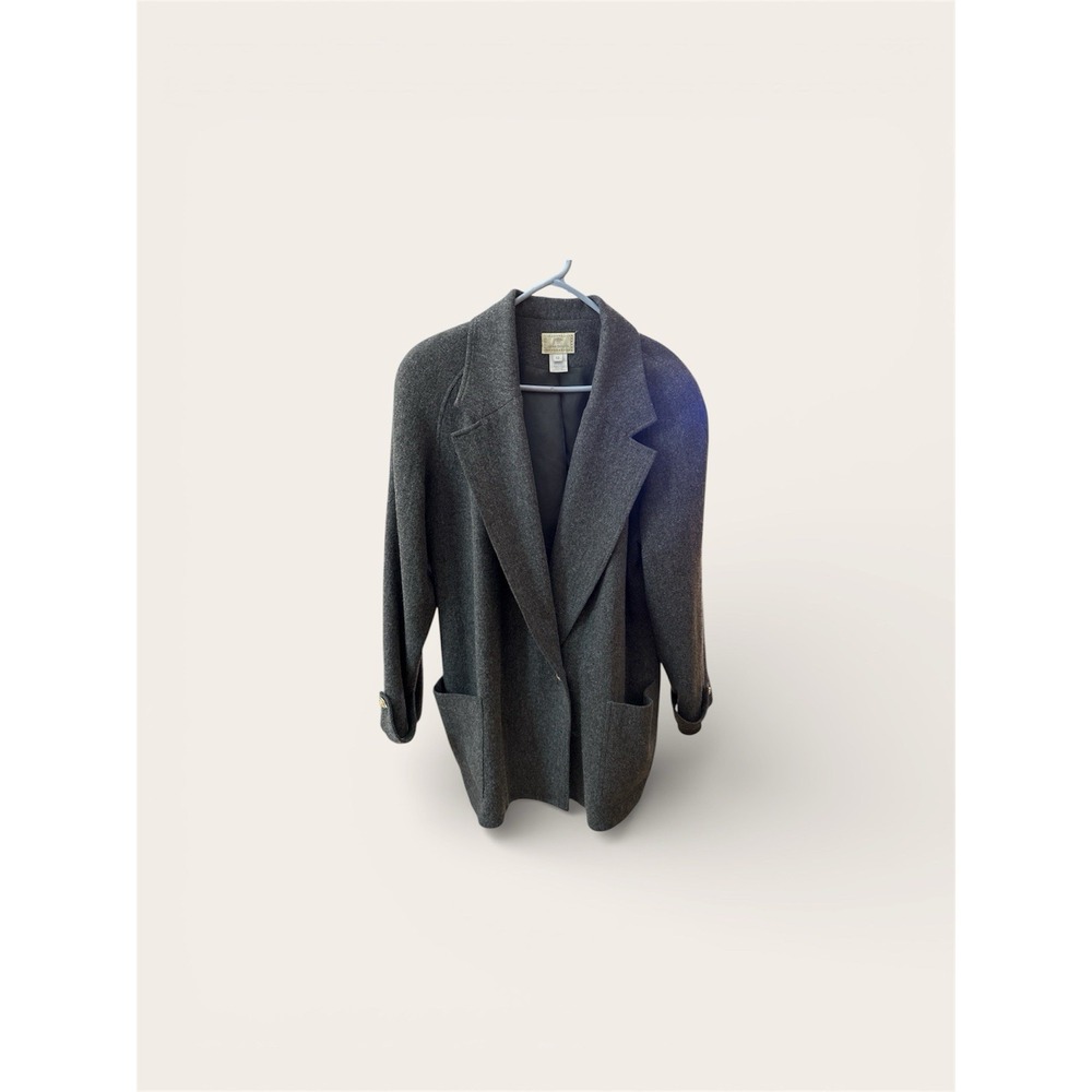 Vintage Susan Bristol Women's Size 12 Dark Gray 100% Wool Coat